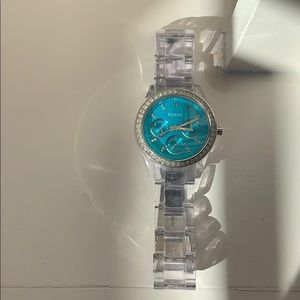Fossil Watch ES-2603 Turquoise Glitz Analog Dial